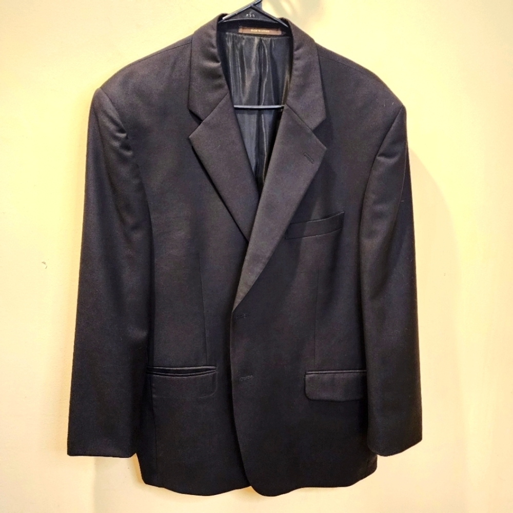 Tasso Elba Excluisively For Macy's  Classic Black Men's Wool Blazer 42S W36